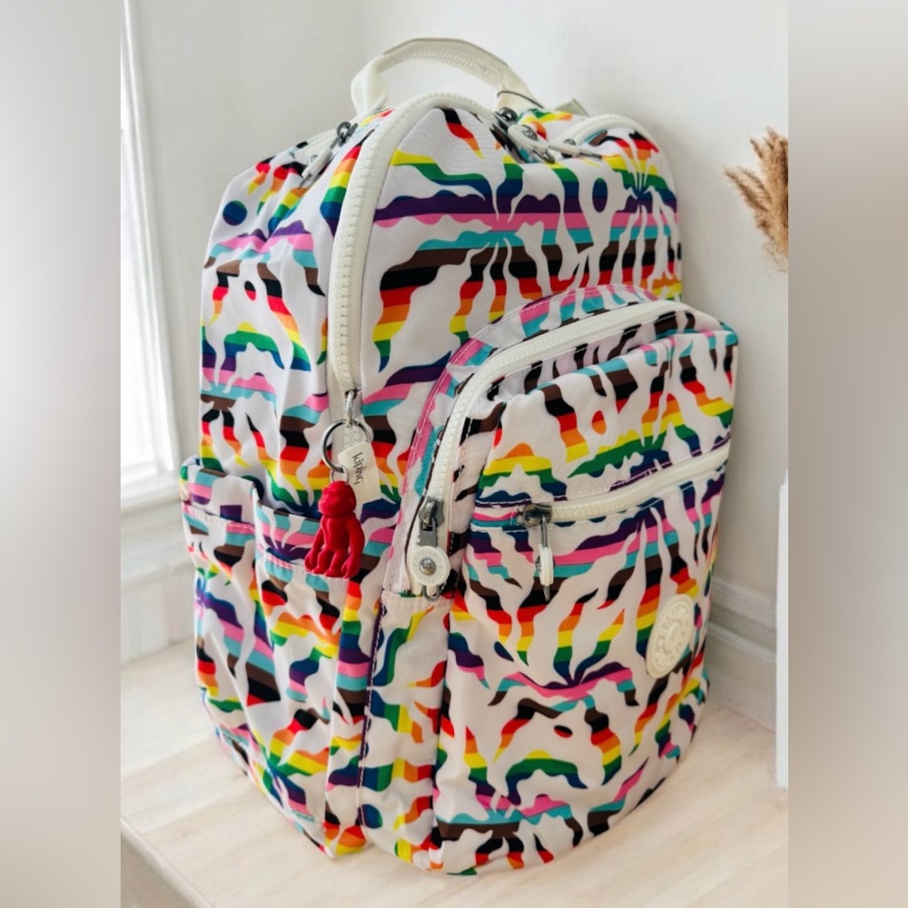 Kipling LGTB Seoul Large Printed 15" Laptop Backpack Pride Multicolor